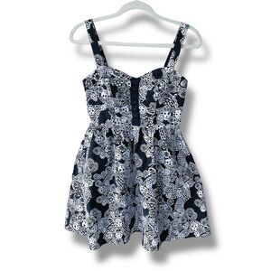 Royal Bones Tripp NYC Sugar Skull Mini Dress in Black & White Size S
